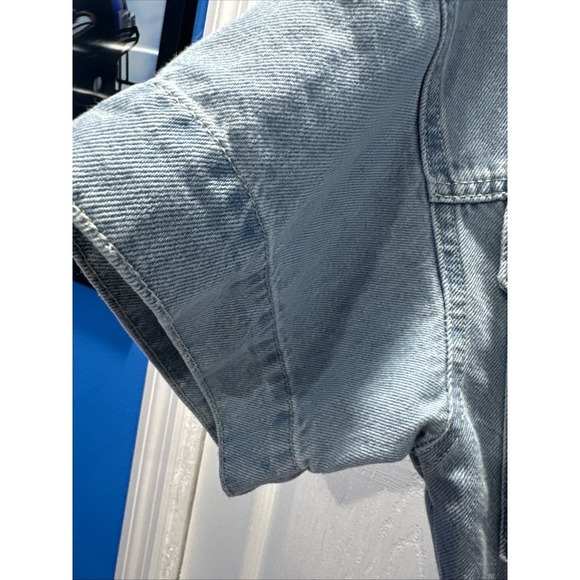 We The Free Women's Short-Sleeve Denim Coveralls Size S Light Wash Button-Front - Picture 5 of 8